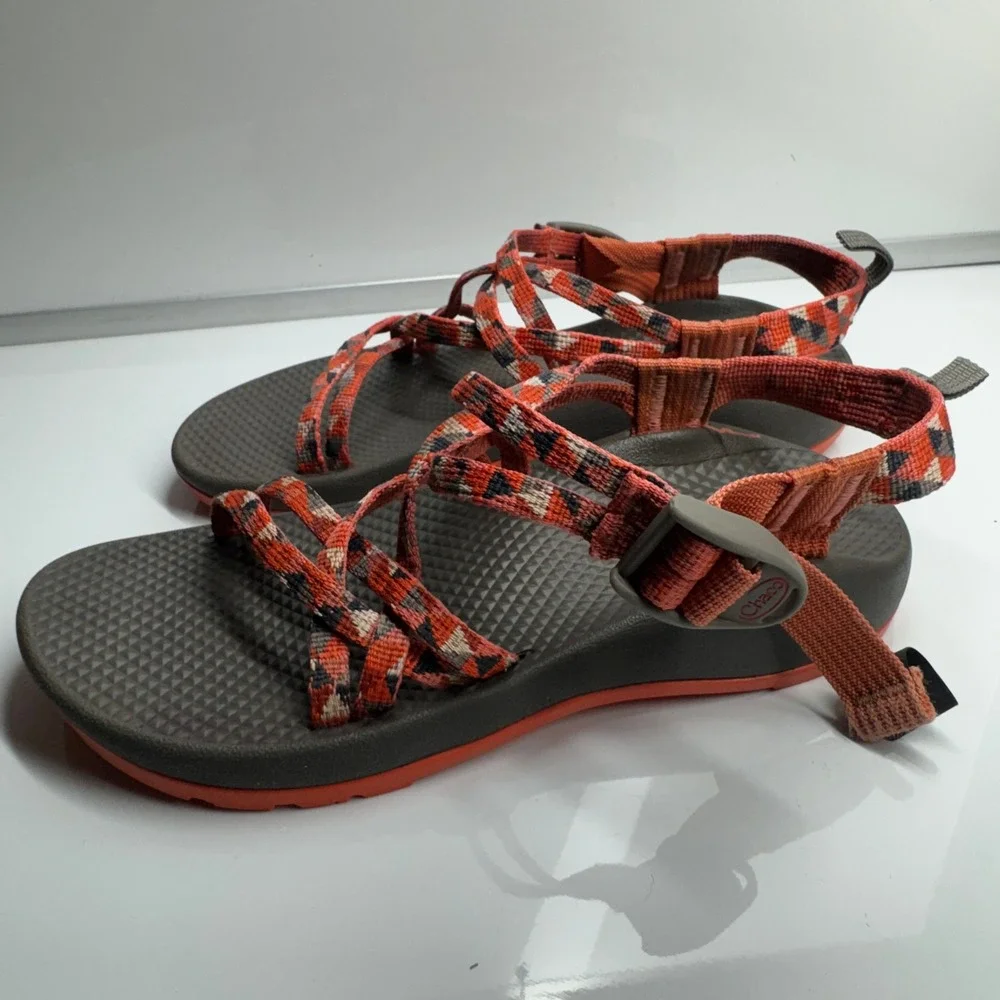 Chaco Z Sandals Youth Rusty Orange Pink Multi Color Strappy Comfort Sport Size 5